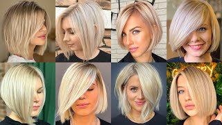 Top 40 Stacked Bob Haircuts With Bangs Trending Short Hair Hairstyles For Round Face
