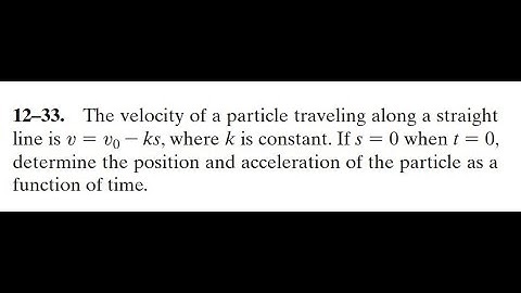 12–33. The velocity of a particle traveling along a straight line is #HibbelerDynamics15thEdition