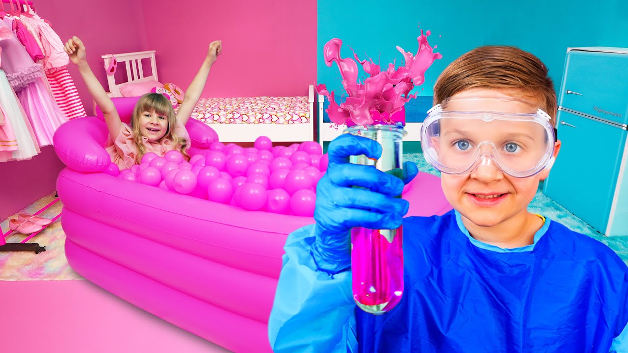 البنات ضد الأولاد - تحدي الأحمر ضد الأزرق + العديد من التحديات