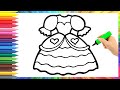 How to Draw a Princess Dress for Kids/Bolalar uchun Malika libosini qanday chizish mumkin