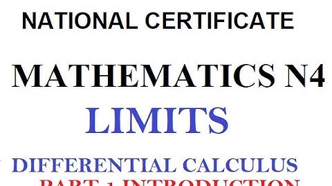 Mathematics N4 Limits -Differential Calculus Introduction @mathszoneafricanmotives