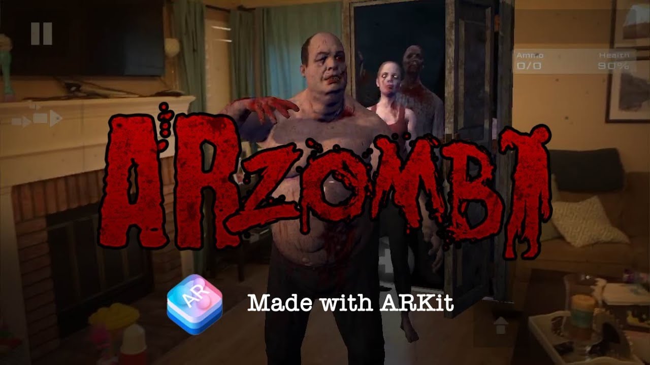 Новые эксперименты с ARKit – виртуальные питомцы и зомби.. Фото.