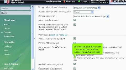 micfo | how to create a domain user in Plesk reseller control panel