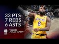 LeBron James 33 pts 7 rebs 6 asts vs Nets 21/22 season