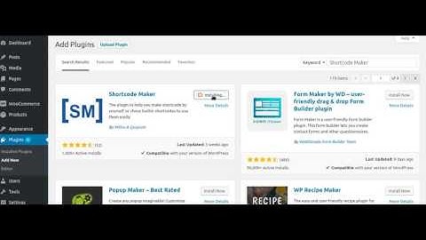 WordPress - How to install Shortcode Maker