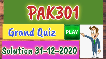 Pak301 Grand Quiz Solution 2020 Concept Building