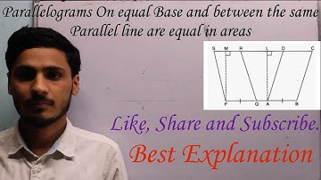 Parallelograms On equal Base and between the same Parallel line are equal in areas
