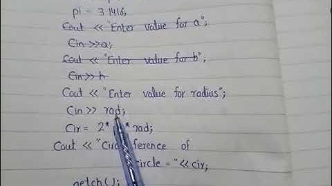 circumference of circle//c++ program.