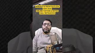 MAKAUT B.TDCH CS/IT 6TH SEM 2026 ONLINE TUITION | EASY NOTES | CALL 9875642353