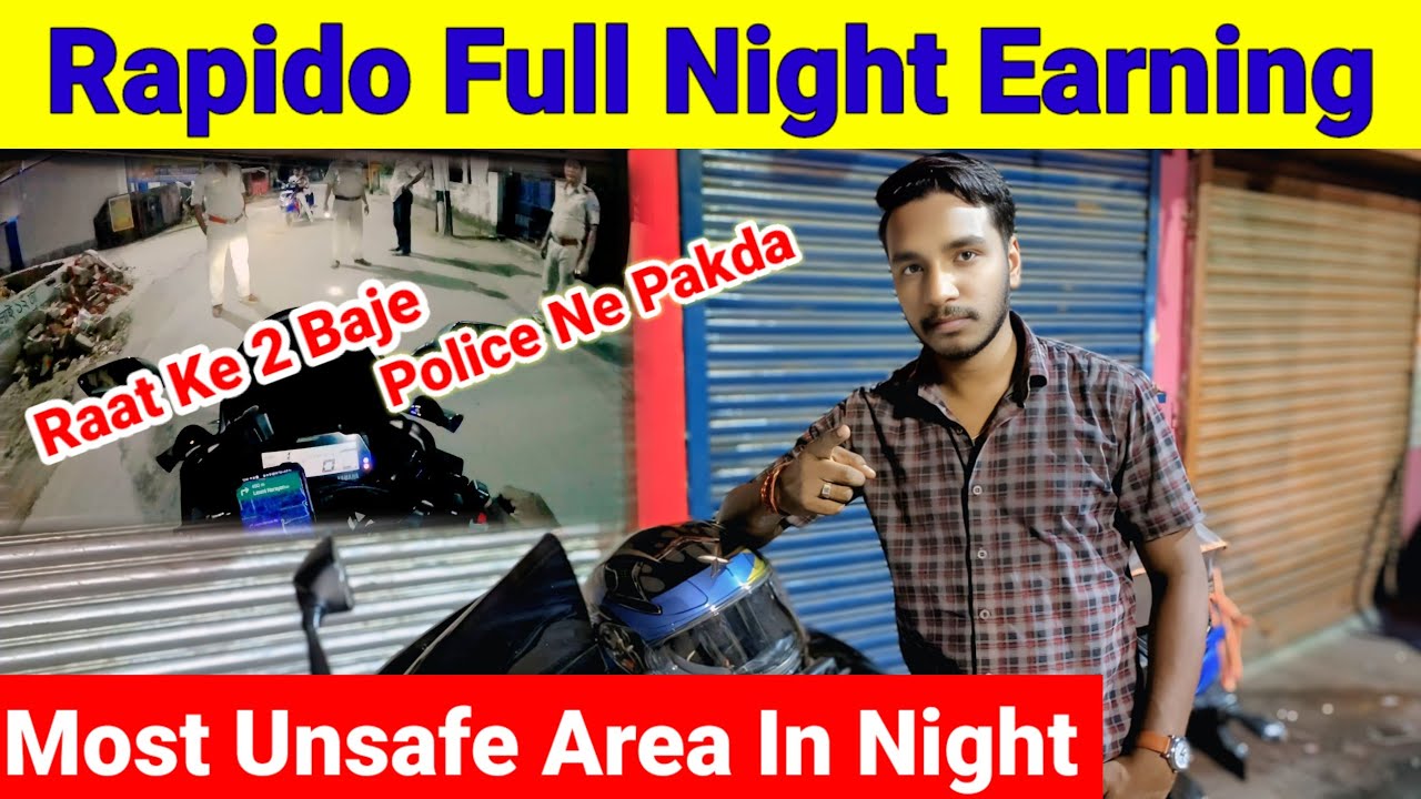 Most Dangerous Areas In Night || Rapido bike taxi full night job || Rapido captain earning 