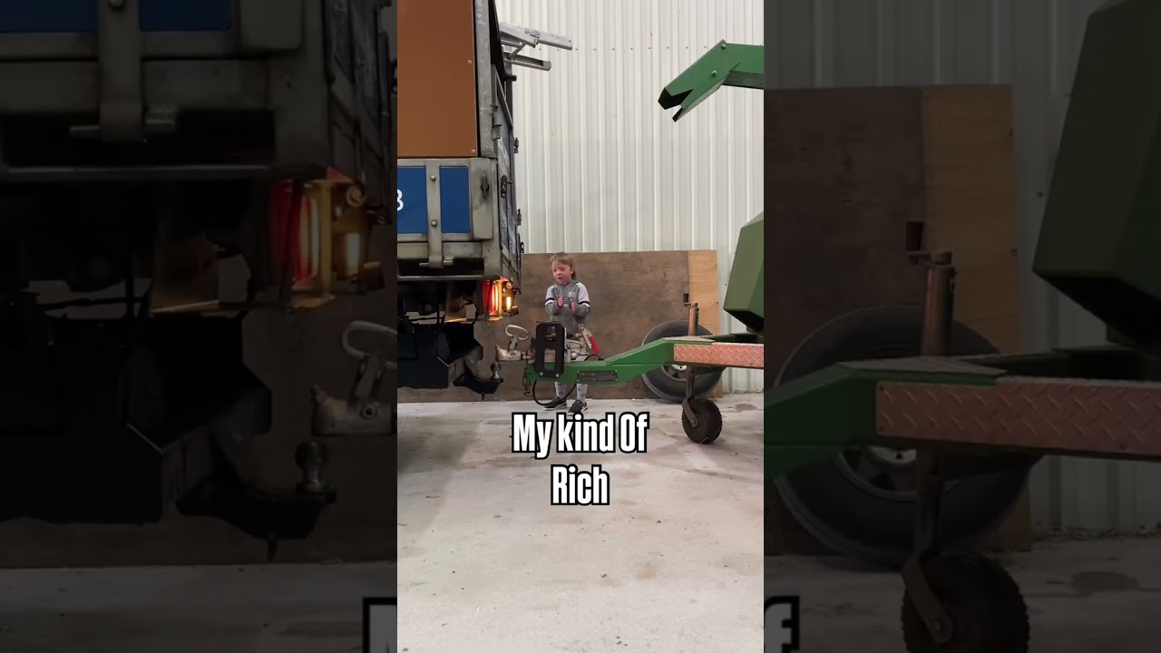 FUTURE FARMER IN ACTION: Little Helper Hitching Heavy Trailer! 👦🚜 #viral #farming #farm