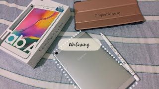 Samsung Tab A 8.0 2019 Unboxing | Accessories (Stylus pen + Magnetic case) | Aesthetics