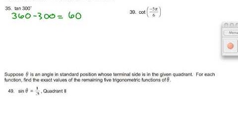 Lesson 13-3:  Trigonometric Functions of General Angles