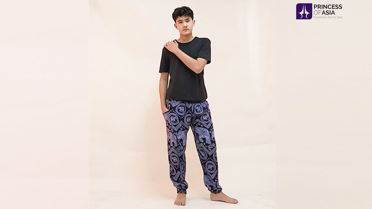 Herren Aladinhose Elefantenhose Chang Blau