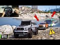 BRABUS G900 Towing the Mercedes Bus Stuck in Swamp | GTA 5 | Steering wheel gameplay