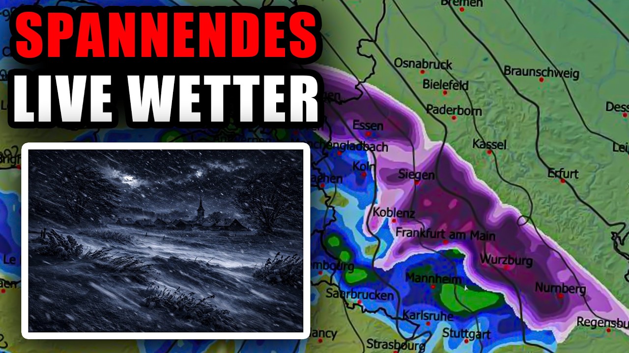 🔴LIVE - Kräftige Schneefront trifft auf Deutschland! Live Berichterstattung!