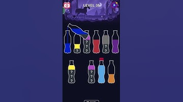 Water Short Level 35 Tutorial #cattoon #colorwatersort #gameplay #game #puzzle #watercolorsort