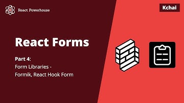 Best library to create forms in React? - Formik, React-hook-form - React Forms - Part 4
