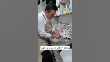 Don’t let yellow stains win! Bring your white shoes back to life! #cleaningtip #cleaning #shoecare