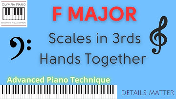 F Major Scales in 3rds PIANO How to Play (separated by a 3rd not 3rds in a single hand)