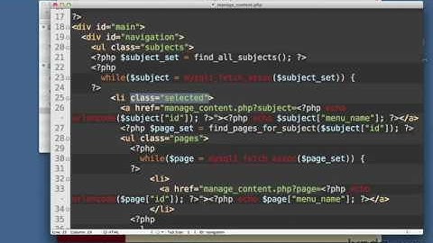 Learn PHP Lecture 103  Highlighting the current page