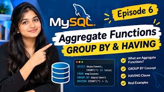 Full MySQL Episode 6 | Aggregate Functions, GROUP BY & HAVING Explained with Examples | By Ruchitha News