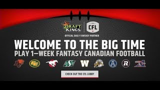 CFL DFS Picks for DraftKings - 2017 Week 8