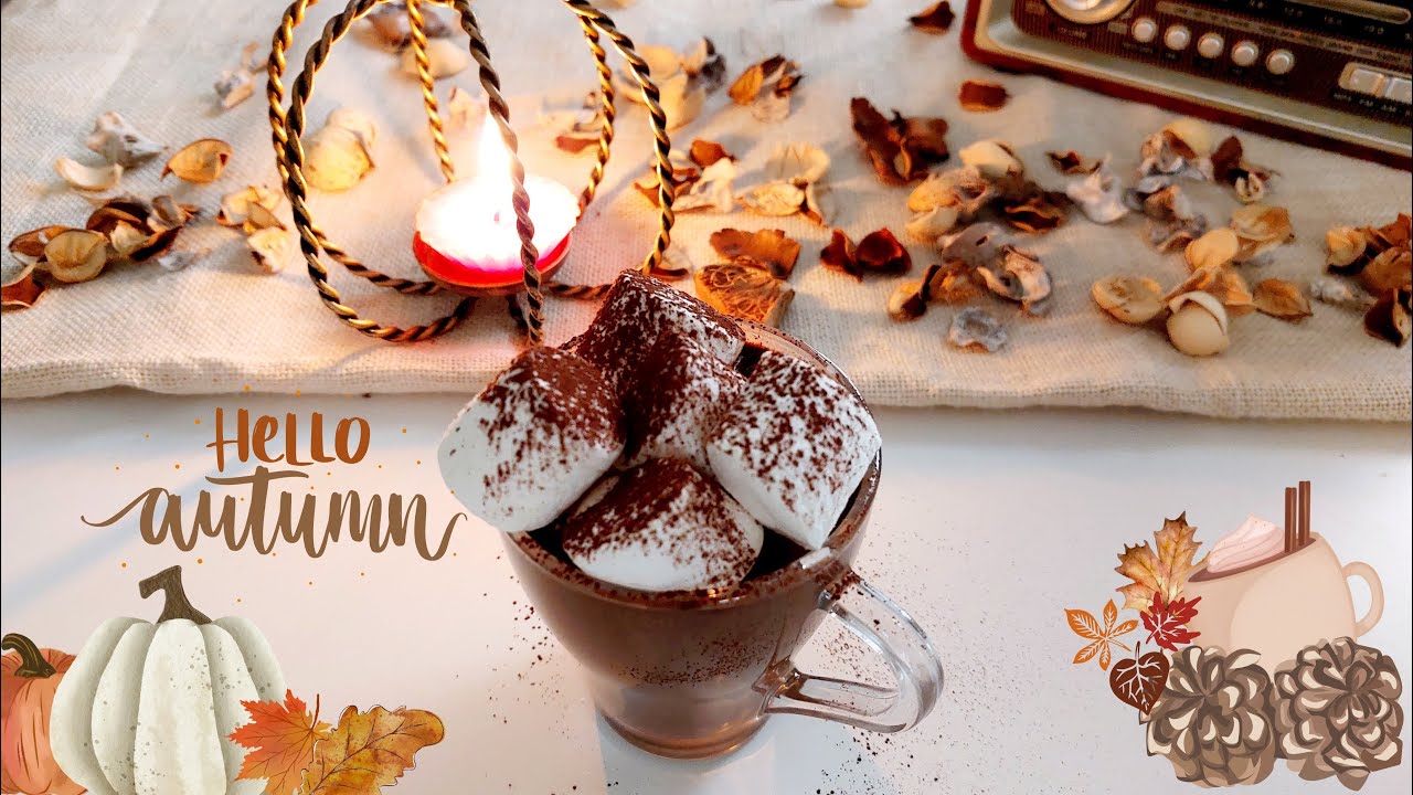 مشروبي الخريفي المفضل، الشكولاطة الساخنة أو الهوت شوكلت. hot chocolate and autumn vibes.
