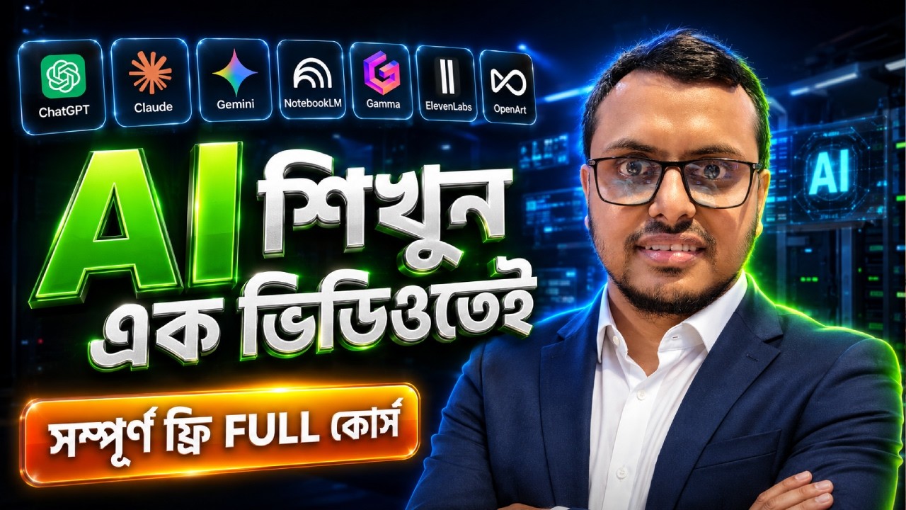 FREE AI Complete Course in Bangla | ChatGPT, Claude, Gemini, AI Image & Video & More