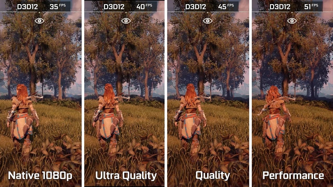 Horizon Zero Dawn - GTX 1050 Ti -  FidelityFX Super Resolution (FSR) - Benchmark Comparison