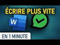 Ecrire plus vite avec loption de remplacement sur word