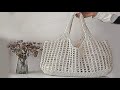 Women Crochet Tote Bag Hollow Beach Bag Large Capacity Fashion Knitted Bag Solid Color Sim