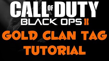 Black Ops 2: How to get a Gold Clan Tag!