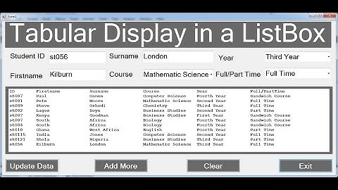 How to Create Tabular Display in a ListBox in Visual Basic.Net