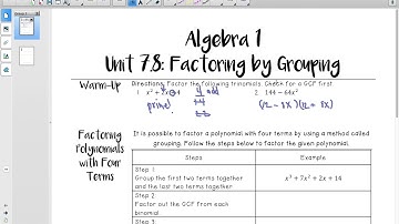 Unit 7.8 Factoring by Grouping #1