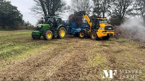 Loading/ Spreading muck -John Deere, Bunnings spreader and a JCB, cauliflower and Angus update