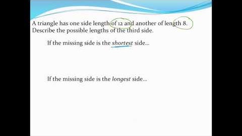 Determining if three side lengths can form a triangle and possible lengths for a third side
