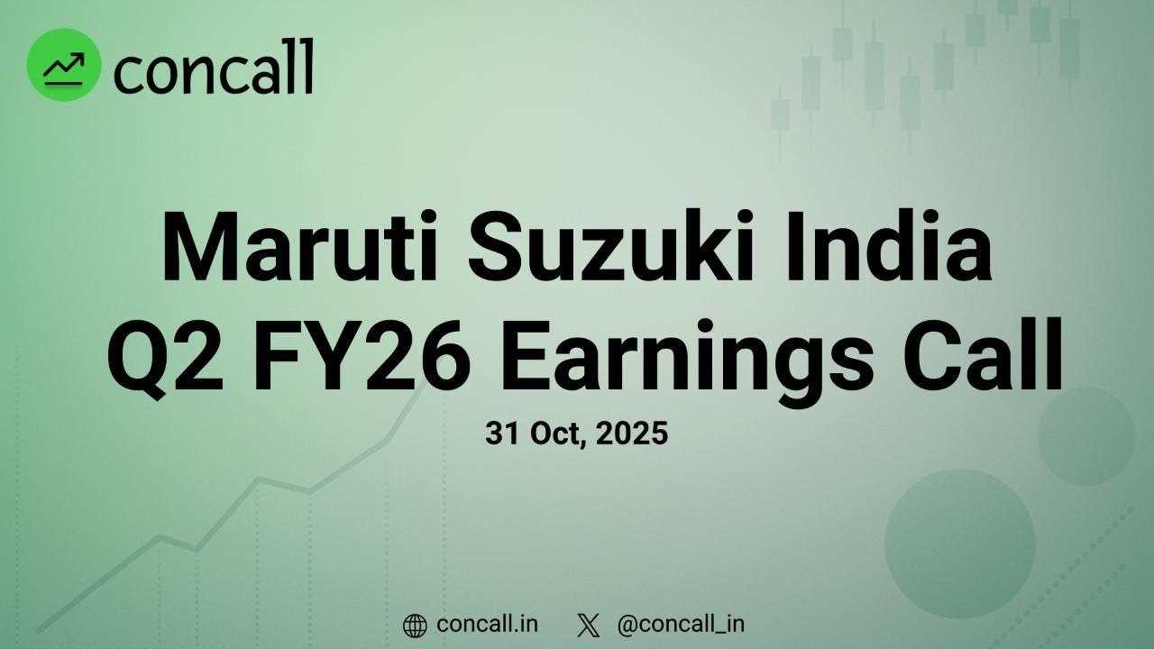 Maruti Suzuki India Q2 FY26 Earnings Conference Call | Concall.in