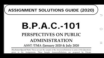 BPAC 101 Ignou Solved Assignment