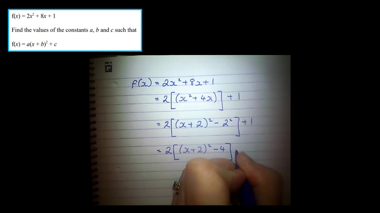 A-Level Ready - Completing the Square (solutions) - YouTube