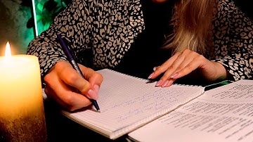 ASMR 📓 Study with me ✍🏼 Flipping pages / Writing / Unintelligible Whisper