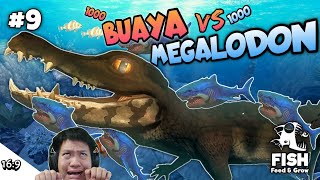 1000 BUAYA VS 1000 MEGALODON!! Feed And Grow Fish Part 9 [SUB INDO] ~Dasar Buaya Darat!