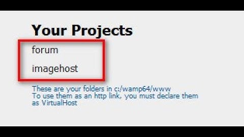 wampserver ( Your Projects ) link not working