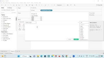 Tableau Scenarios   How Do we show the date range selection using parameter