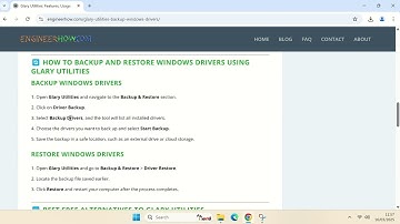 How to Backup & Restore Windows Drivers with Glary Utilities (Step-by-Step Guide)