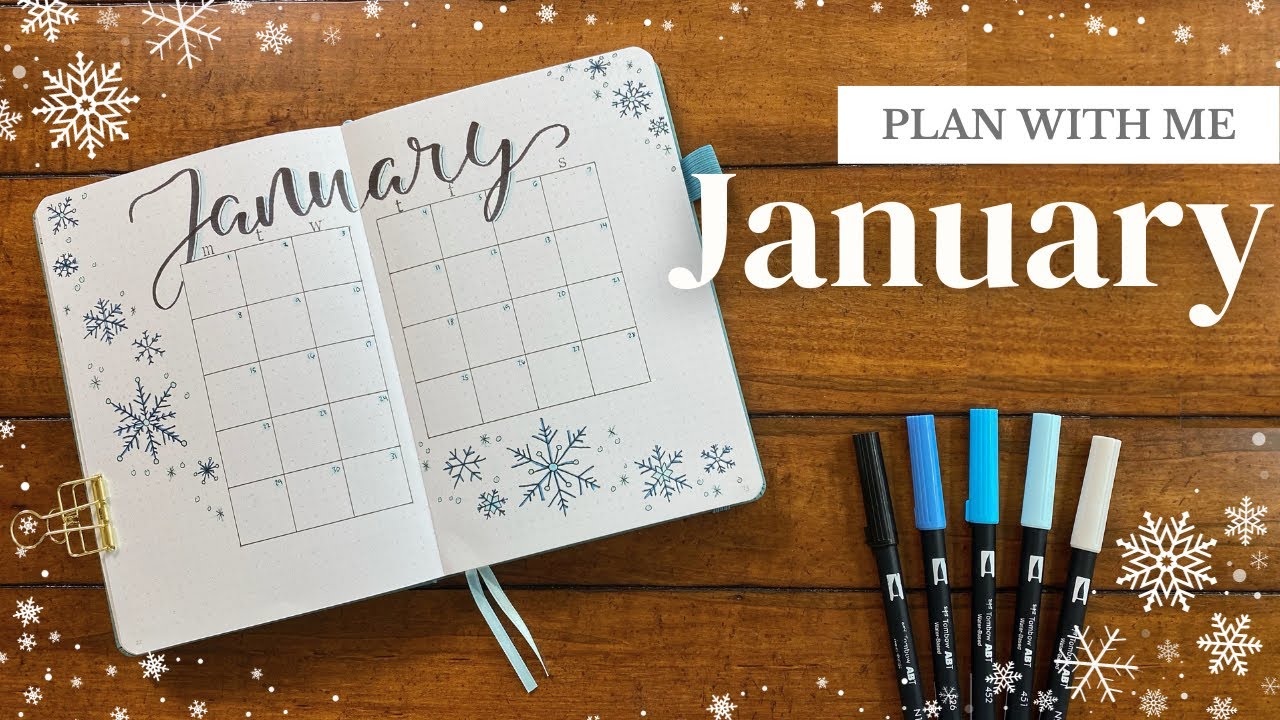 January Bullet Journal Spread  PLUS Bonus Pages New Year Goal Plannin –  The AnderKat Shop