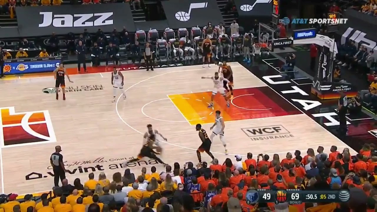 Donovan Mitchell destroys Dillon Brooks with a beastly play to land a three...