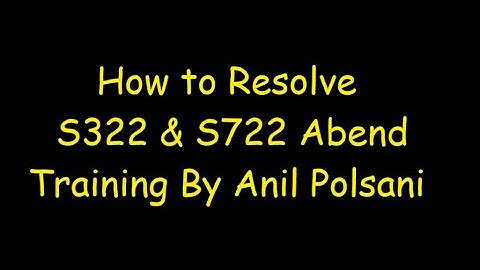 JCL Abend S322-S722| MAINFRAME NEW BATCH STARTS ON Aug 31 9.30 AM |Anil Polsani |+91-9908502542