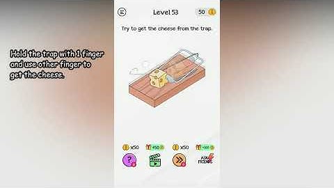 Braindom Level 53 Try to get the cheese from the trap.