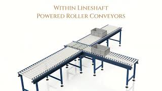 Amber Industries  90 Degree Chain Cross Transfer Lineshaft Conveyor